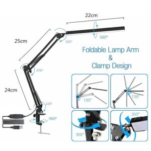 Lámpara Led De Escritorio Brazo Velador Fria Calida Natural