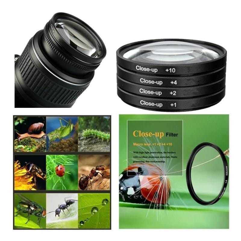 Kit Filtros Lentillas Aproximacion 77 Mm Close Up Lupa Negro
