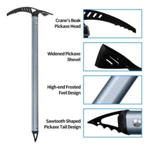 Piqueta Piolet De Travesía 76 Cm Acero Y Aluminio Montañismo Azul