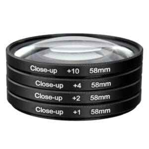 Kit Filtros Lentillas Aproximacion 58 Mm Close Up Lupa Negro