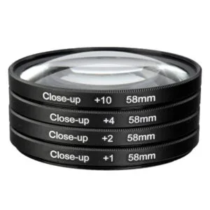 Kit Filtros Lentillas Aproximacion 58 Mm Close Up Lupa Negro