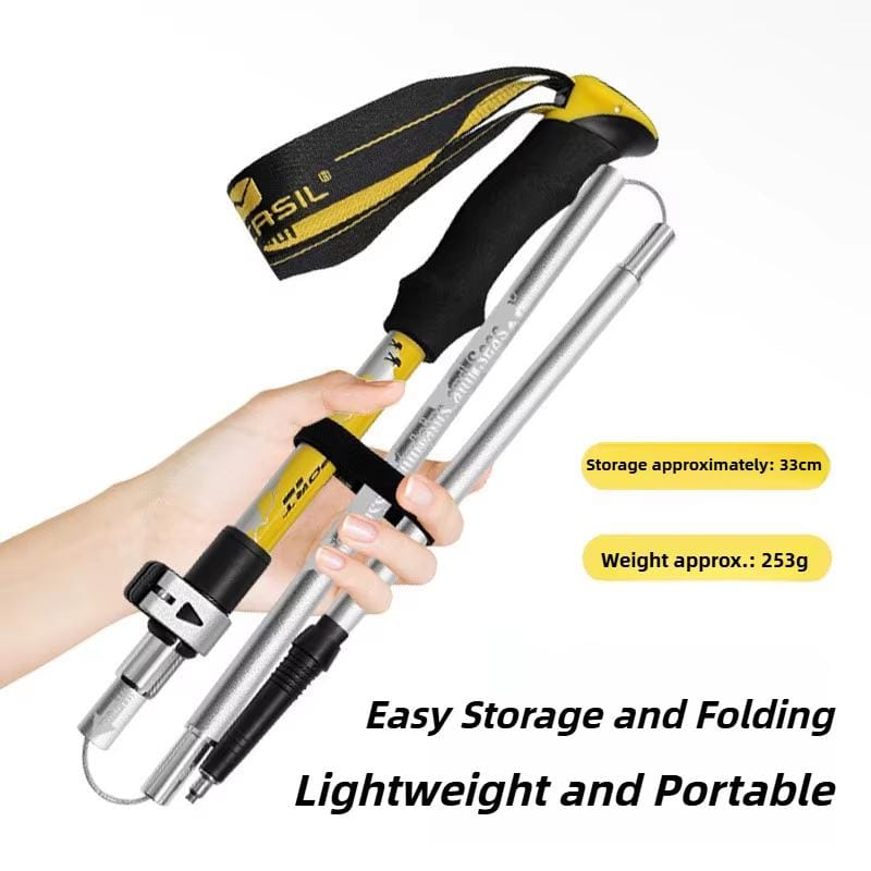 Par Bastones Trekking Aluminio Plegables Running Trail Azul