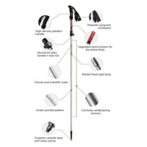 Par Bastones Trekking Aluminio Plegables Running Trail Azul