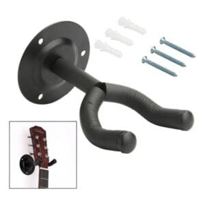 Soporte De Pared Guitarra Electrica Bajo Ukelele Acolchado Negro
