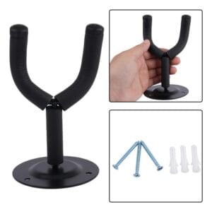 Soporte De Pared Guitarra Electrica Bajo Ukelele Acolchado Negro