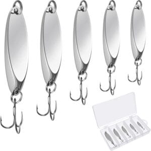 Set 5 Cucharas Pesca Spinning Ondulantes Giratorias Metal