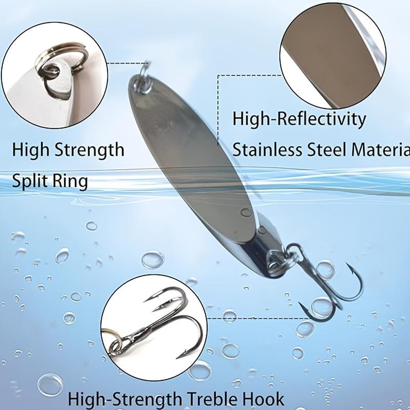 Set 5 Cucharas Pesca Spinning Ondulantes Giratorias Metal