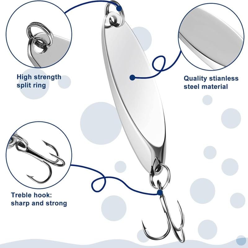 Set 5 Cucharas Pesca Spinning Ondulantes Giratorias Metal