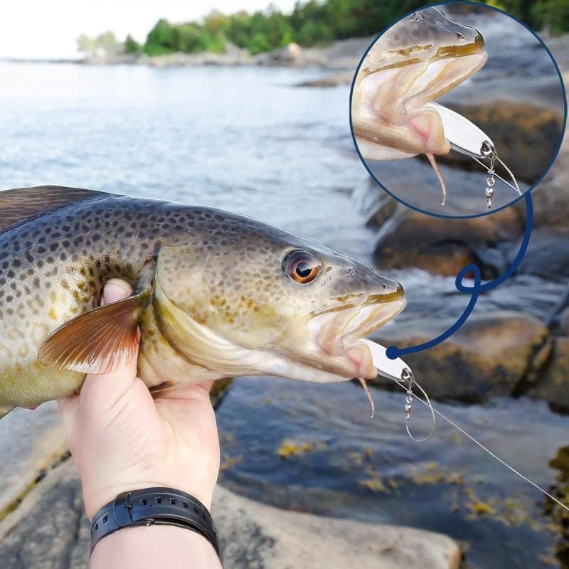 Set 5 Cucharas Pesca Spinning Ondulantes Giratorias Metal