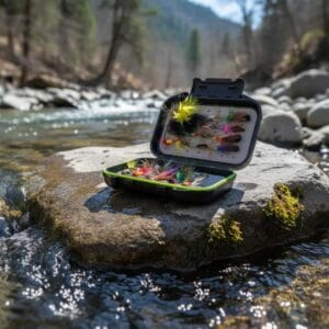 Kit 48 Moscas Premium Genki En Estuche Rígido Pesca Fly Negro