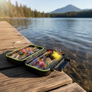 Kit 48 Moscas Premium Genki En Estuche Rígido Pesca Fly Negro