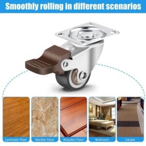 Rueda Giratoria 25mm Reforzada Doble Ruleman Con Freno