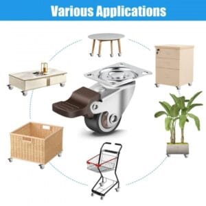 Rueda Giratoria 25mm Reforzada Doble Ruleman Con Freno