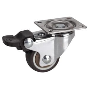 Rueda Giratoria 25mm Reforzada Doble Ruleman Con Freno