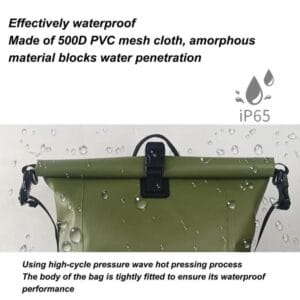 Mochila Impermeable Dry Bag 25l Estanca Kayak Camping Moto Verde Musgo