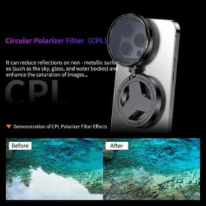 Filtro Cpl 52mm Genki P/celular Aro Magnetico Estuche