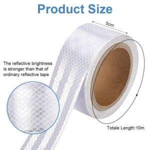 Cinta Reflectiva Blanca 5cm 10m Seguridad Vial Autoadhesiva Blanco