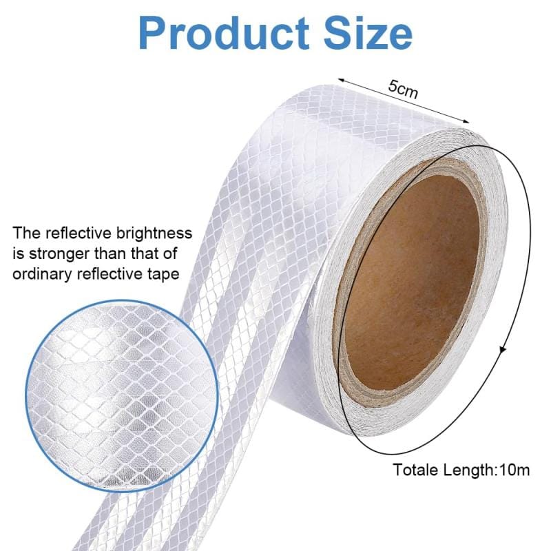 Cinta Reflectiva Blanca 5cm 10m Seguridad Vial Autoadhesiva Blanco