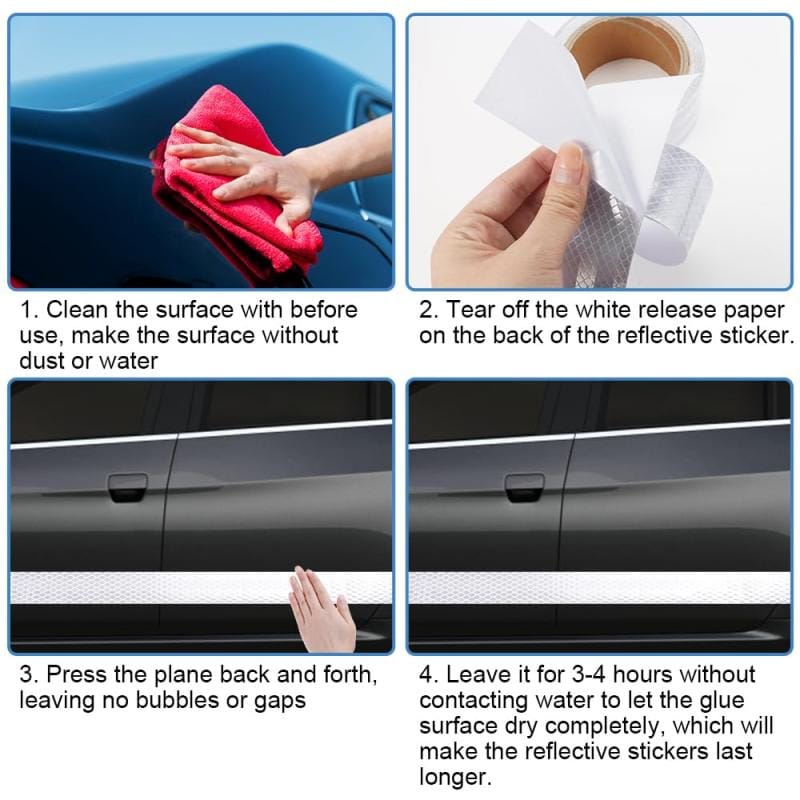 Cinta Reflectiva Blanca 5cm 10m Seguridad Vial Autoadhesiva Blanco