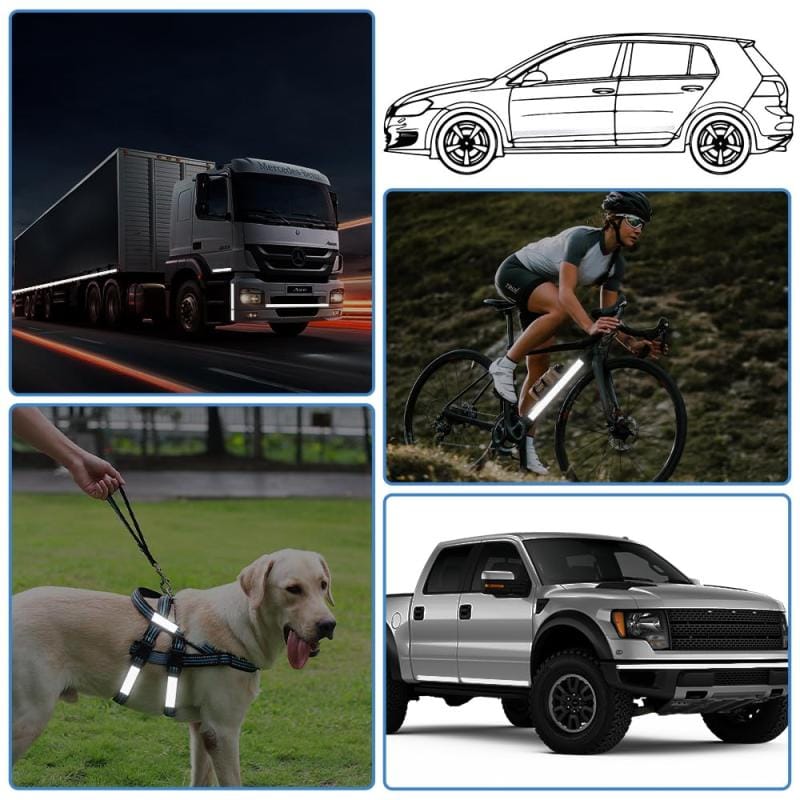 Cinta Reflectiva Blanca 5cm 10m Seguridad Vial Autoadhesiva Blanco