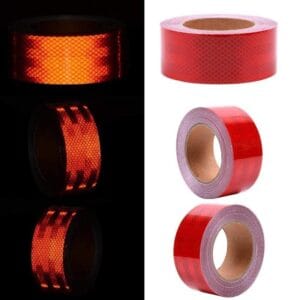 Cinta Reflectiva Roja 7,5cm 10m Seguridad Vial Autoadhesiva Rojo