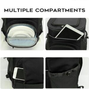 Mochila Termica Conservadora Bolso Camping Impermeable 30lts Negro