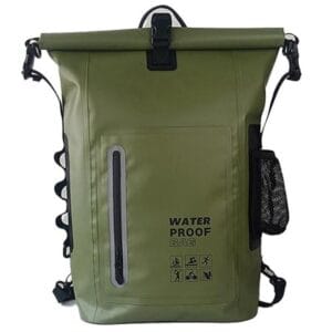 Mochila Impermeable Dry Bag 25l Estanca Kayak Camping Moto Verde Musgo