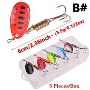 Set 5 Cucharas Spinning Voladoras Pesca Trucha Dorado