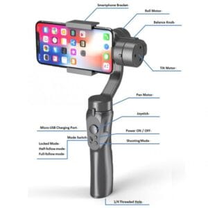 Estabilizador Gimbal 3 Ejes Celular Android iPhone Steadycam Negro