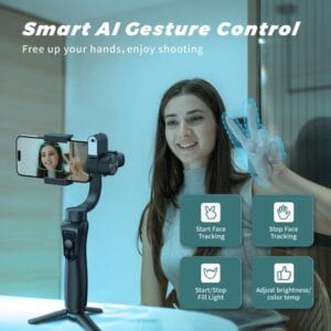 Estabilizador Gimbal 3 Ejes Celular iPhone Android Negro