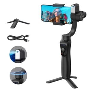 Estabilizador Gimbal 3 Ejes Celular iPhone Android Negro