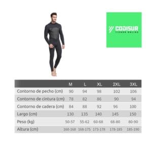 Traje Neoprene Sbart Wetsuit 4mm Negro Hombre