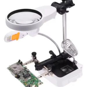 Lupa 2 Pinzas + Soporte Soldador Leds Usb Trabajo Estudio