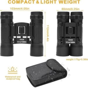 Binoculares Genki Compactos 10x25mm 1025 Negro