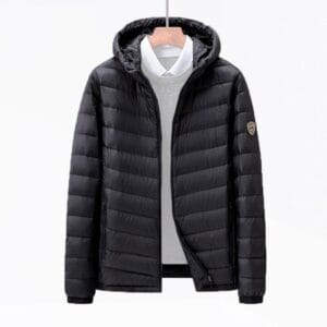 Campera Genki Montañismo Plumón Pato Ultraliviana Trekking Negro -xl- Rayas