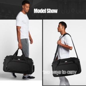 Bolso Deportivo Grande Gimnasio Viaje Natacion 55 L Negro Negro