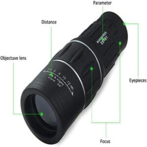 Monocular Genki 16x52 Mm Con Estuche Negro
