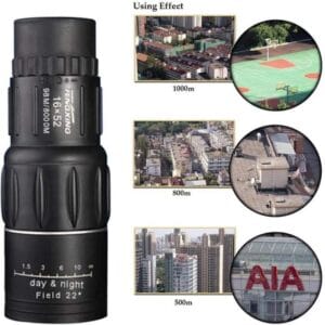 Monocular Genki 16x52 Mm Con Estuche Negro