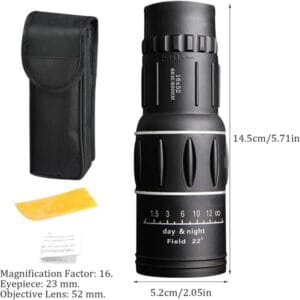 Monocular Genki 16x52 Mm Con Estuche Negro