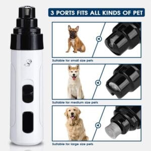 Lima Eléctrica Uñas Mascotas Silencioso Recargable Usb