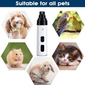 Lima Eléctrica Uñas Mascotas Silencioso Recargable Usb
