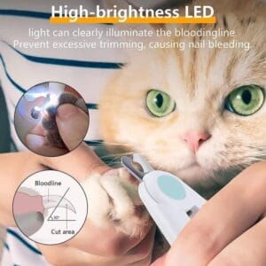 Alicate Corta Uñas Petgravity Perros Gatos Con Luz Rosa