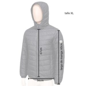 Campera Genki Montañismo Plumón Pato Ultraliviana Trekking Negro -xl- Rayas