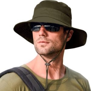 Gorro Solapas Montaña Desierto Genki Protección Sol Viento Verde Oscuro Único Lisa