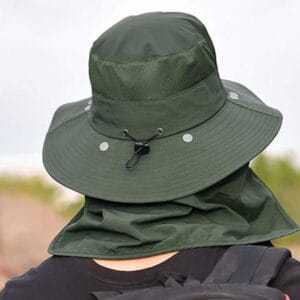 Gorro Solapas Montaña Desierto Genki Protección Sol Viento Verde Oscuro Único Lisa