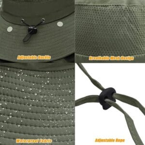 Gorro Solapas Montaña Desierto Genki Protección Sol Viento Verde Oscuro Único Lisa