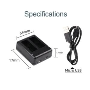 Cargador Baterias Dual Usb Para Gopro Hero 9 10 11 Y 12