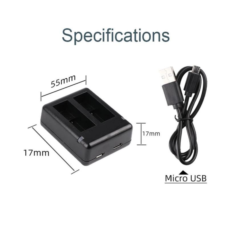 Cargador Baterias Dual Usb Para Gopro Hero 9 10 11 Y 12