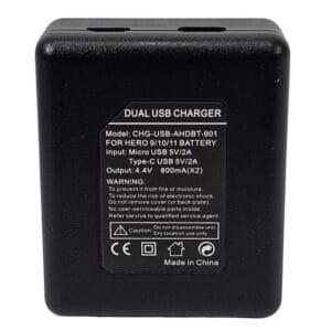 Cargador Baterias Dual Usb Para Gopro Hero 9 10 11 Y 12