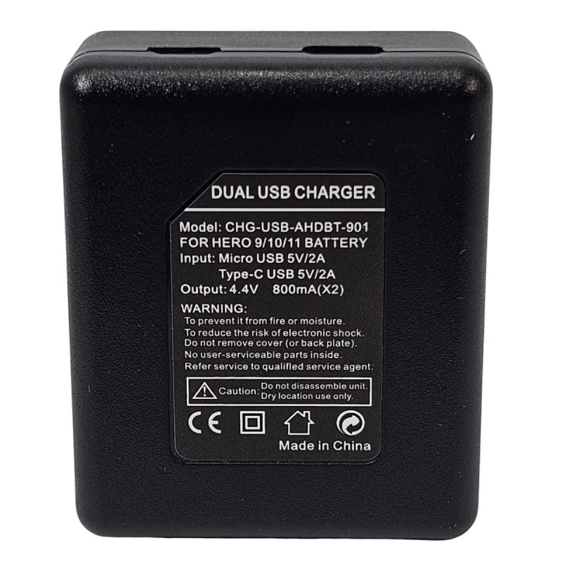 Cargador Baterias Dual Usb Para Gopro Hero 9 10 11 Y 12